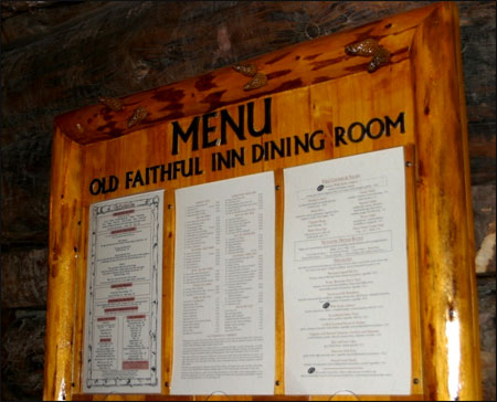 old faithful menu